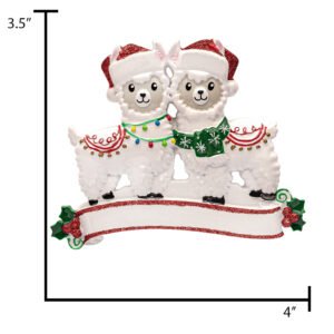 Personalized Llama Couple Christmas Ornament 2025