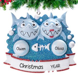 Personalized Shark Couple Christmas Ornament
