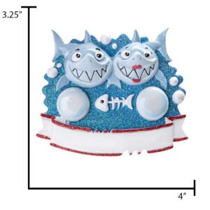 Personalized Shark Couple Christmas Ornament