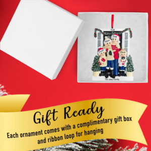 Personalized Door Family of 4 Christmas Ornament