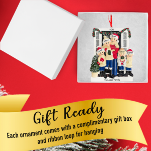 Personalized Door Family of 5 Christmas Ornament