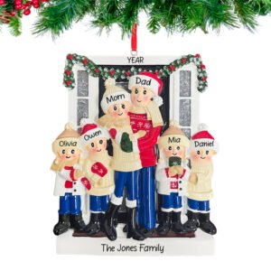 Personalized Door Family of 6 Christmas Ornament