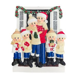 Personalized Door Family of 6 Christmas Ornament