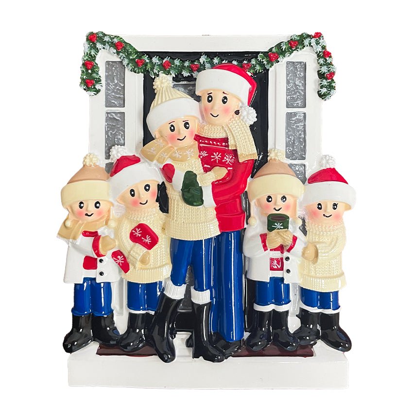 Personalized Door Family of 6 Christmas Ornament