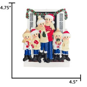 Personalized Door Family of 6 Christmas Ornament