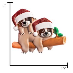 Personalized Sloth Couple Christmas Ornament