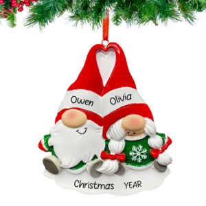 Personalized Gnome Couple Christmas Ornament 2025