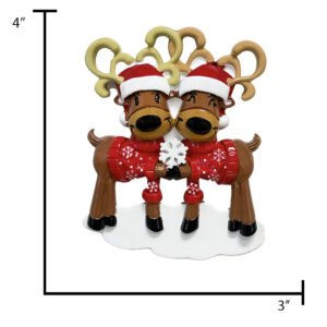 Personalized Reindeer Couple Christmas Ornament 2025