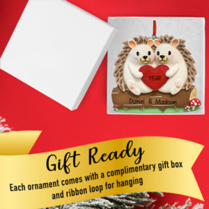 Personalized Hedgehog Couple Our First Christmas Together Ornament