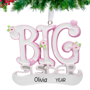 Big sister lettering with name & year