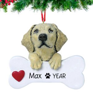 Personalized Yellow Lab Christmas Dog Ornament