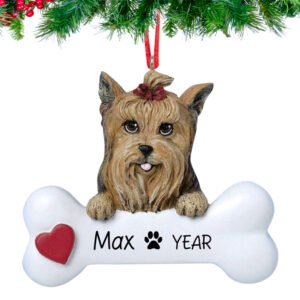 Personalized Yorkie Christmas Dog Ornament