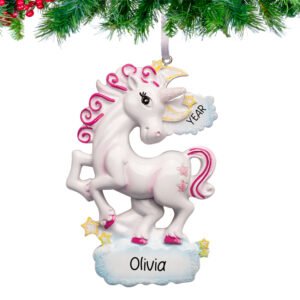 Unicorn Christmas Ornament / Personalized Gift for Girls