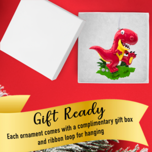 Personalized Velociraptor Dinosaur Christmas Ornament