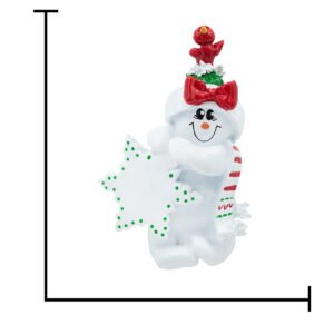 Snowman with Bird Nest Personalized Christmas Ornament