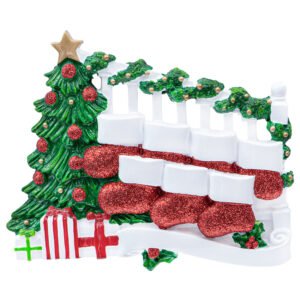 Personalized Bannister Stocking Family of 7 Christmas Ornament