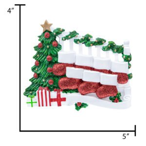 Personalized Bannister Stocking Family of 7 Christmas Ornament
