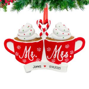 Personalized Mr and Mrs Mug Christmas Ornament