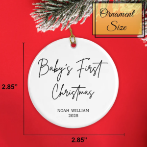 Custom Baby's First Christmas Xmas Tree Ornament 2025